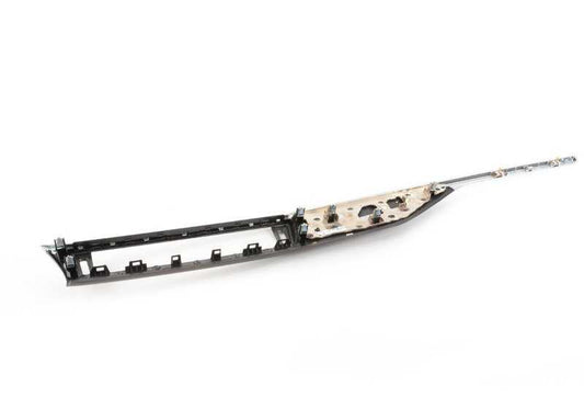 Moldura salpicadero pasajero en raíz de nogal brillante OEM 51459231229 para BMW F30, F31, F32, F33, F34, F36. Acabado cromado perlado. Original BMW.