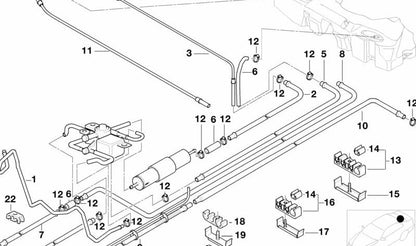 Tubería de combustible OEM 16121184152 para BMW E39 (520i, 523i, 525i, 528i, 530i, M5). Original BMW.