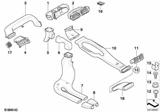 Hecklüftungsnetz für BMW E60N, E61N (OEM 6422911211). Original BMW.