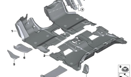 Insérez la zone avant intérieure gauche pour BMW I20 (OEM 51479893749). BMW d'origine