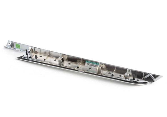 Right rear door aluminum trim molding OEM 51427137206 for BMW X5 E70, X5 E70 LCI. Genuine BMW.