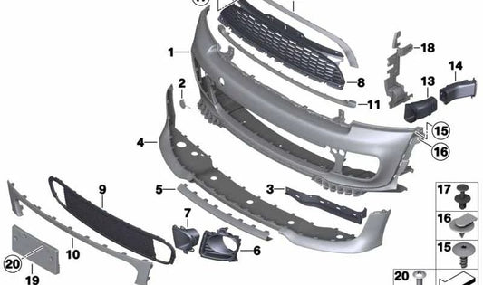Placa deflectora derecha OEM 51117283340 para MINI R56 LCI, Clubman R55 LCI, Cabrio R57 LCI. Original MINI.