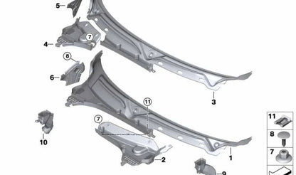 Cubierta cortavientos izquierda OEM 51717305493 para MINI F56, F55, F57... y más. Original MINI.