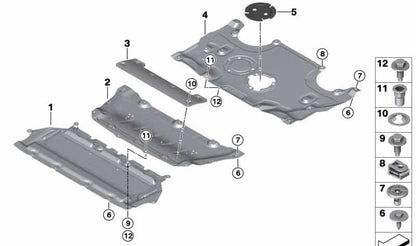 Front engine compartment protection OEM 51757992160 for BMW 7 Series (G12). Original BMW.