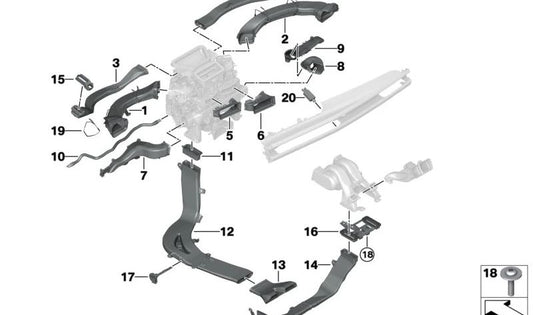 Schiebestück for BMW 5 Series G60, G61, G68 (OEM 64115A4E7D0). Genuine BMW
