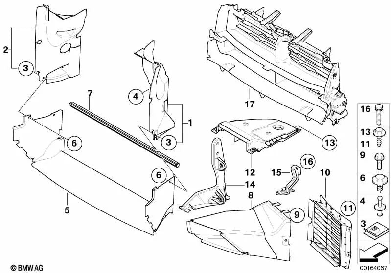 Additional radiator support for BMW E83N (OEM 32413448681). Genuine BMW