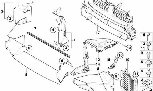 Lower air duct OEM 51743416420 for BMW X3 (E83). Original BMW