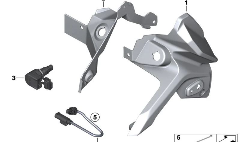 Derivabrisas derecho OEM 46631541722 para motos BMW F750GS, F850GS, F800GS, F900GS. Original BMW Motorrad.