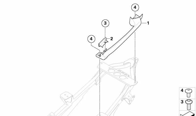 Manico posteriore sinistro OEM 46547685043 per BMW Motorrad K 1200 GT (KK44) e K 1300 GT (KK44). BMW MOTORAD originale.