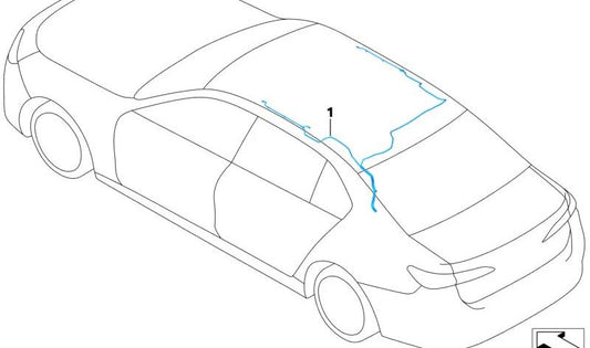 OEM 61125A5BC57 Roof Electric Wiring Harness for BMW 3 Series (E46, F30, G20), 5 Series (E39, F10, G30), X3 (E83, F25, G01), X5 (E53, F15, G05). Original BMW.