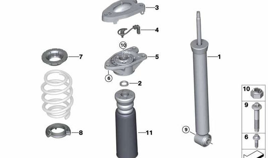 VDC rear shock absorber 37106886486 for BMW F54. Original BMW.