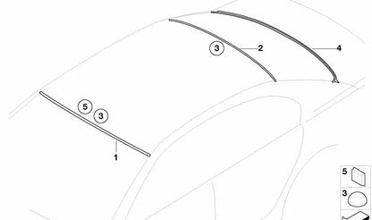 Upper Luna Luna OEM 51318223846 for BMW 7 E65: 730d, 730i, 735i (all compatible models). Original BMW.