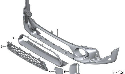 Rejilla central inferior OEM 51119477040 para MINI F60 (Countryman). Pieza original MINI.