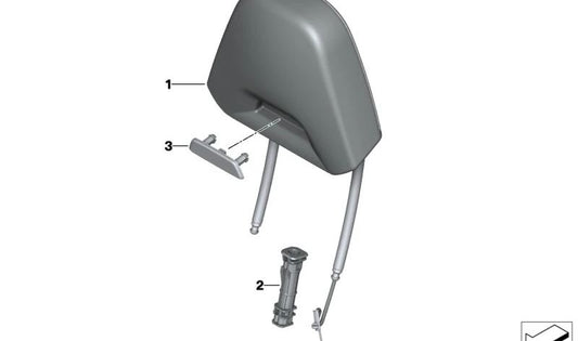 Reposacabezas de cuero negro OEM 52108067185 para BMW F97, F97N, F98, F98N. Compatible con asiento delantero M-Sport. Pieza original BMW.