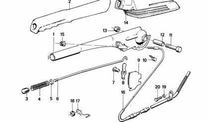 Palanca de freno de mano OEM 34411152604 para BMW E28 y E24. Original BMW.