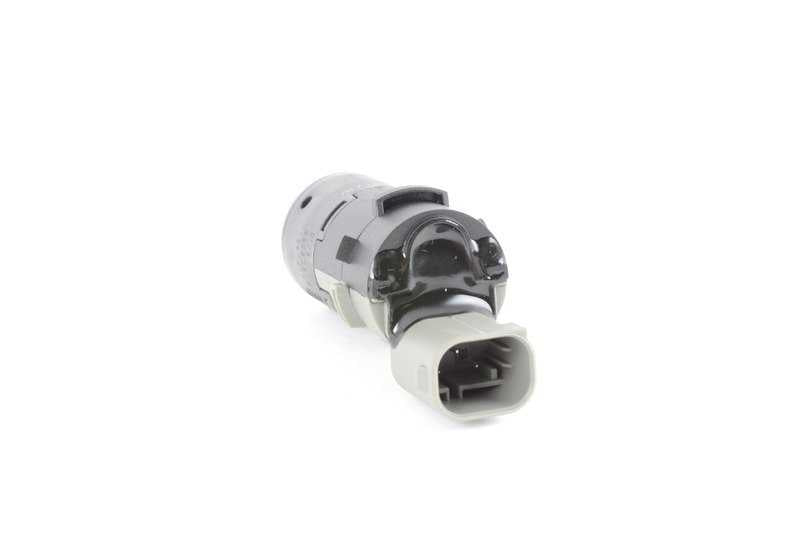 Gray ultrasonic parking sensor OEM 66206989100 for BMW E39, E60, E60N, E61, E61N, E83, E83N. Compatible with Park distance control system (PDC). Original BMW.