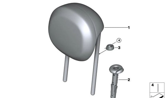 Apoyacabezas delantero cuero artificial negro OEM 52207457253 para MINI Cabrio F57, F57 LCI. Original MINI.