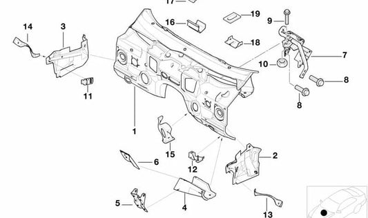 Separador de interiores OEM 41148170387 para BMW E38 725TDS, 728i {todos os modelos compatíveis}. Peça original da BMW.