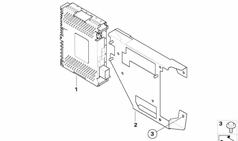 Soporte módulo auriculares OEM 84136907376 para BMW E60, E61, E65, E66. Pieza para fijar el módulo de auriculares del sistema multimedia. Original BMW.