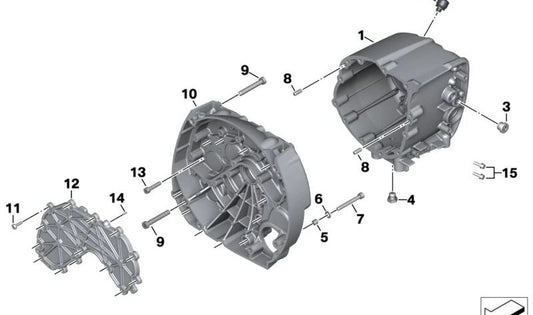 Silberner Getriebedeckel OEM 23001539538 für BMW Motorrad R 18, R 18 Classic, R 18 Roctane und mehr. Original BMW Motorrad.
