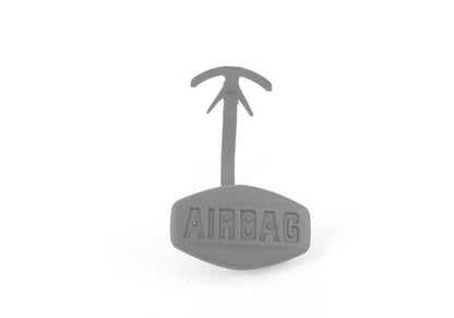 GRAY Emblem OEM 51417066502 for BMW Z4 E85 and E86 (all models: 2.0i, 2.2i, 2.5i). Original BMW piece. Ideal to replace deteriorated badge in door panels.