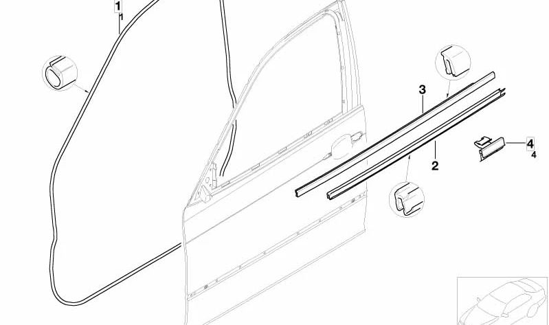 Cubierta de pozo exterior izquierda OEM 51332695285 para BMW Serie 3 E46 (1998-2004). Original BMW.