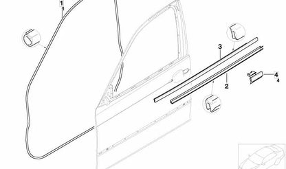 Cubierta de pozo exterior izquierda OEM 51332695285 para BMW Serie 3 E46 (1998-2004). Original BMW.