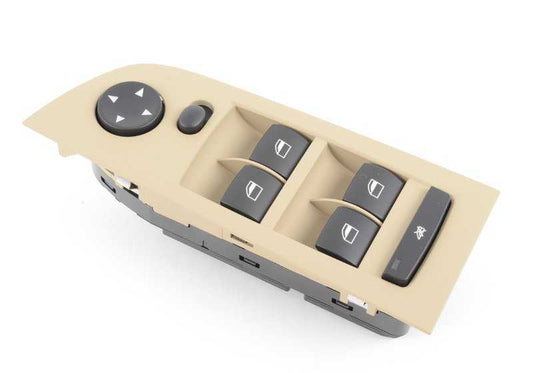 Interruptor elevalunas eléctrico beige lado conductor OEM 61319217331 para BMW E90 {316d, 316i} compatible con modelos de 2005 a 2011. Repuesto original BMW.