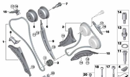 Unidad de control del árbol de levas (admisión) OEM 11368601046 para BMW F90, F90N, G30, G30N, G31N, G90, G11, G11N, G12, G12N, G70, F91, F92, F93, G14, G15, G16, F95, F95N, G05, G05N, F96, F96N, G06, G06N, G07, G07N, XM G09. Original BMW.