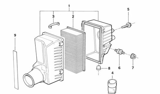 Intake Noise Damper for BMW 5 Series E34 (OEM 13711735344). Original BMW