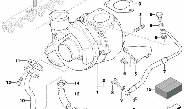 Tubo de retorno de aceite OEM 11422247916 para BMW E39, E38, E53. Original BMW.