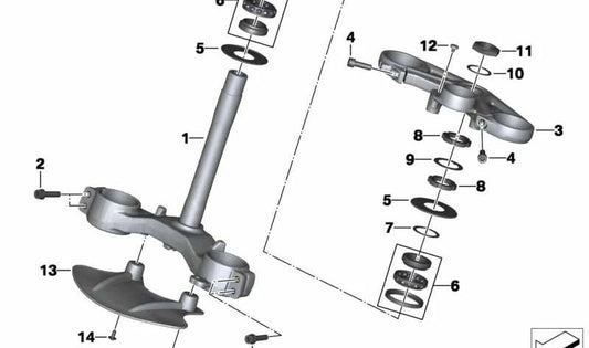 Lower Fork Wasch OEM 31428556201 Para BMW Motorrad R1200GS, R1200GS Aventura, R1200R, R1200RT, HP2 Enduro. BMW Motorrad original.