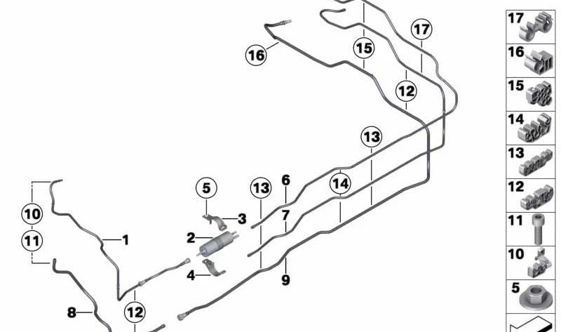 Front intake pipe for BMW 7 Series F02, F04 (OEM 16127220167). Original BMW