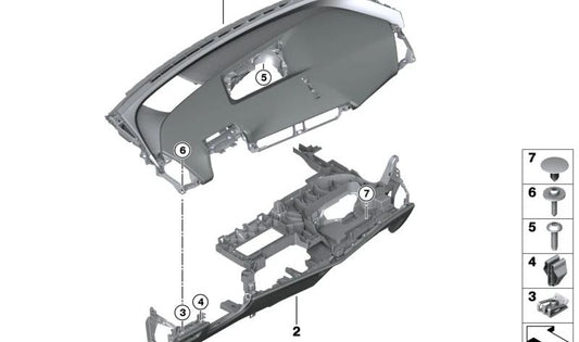Leather Dashboard Upper for BMW i I20 (OEM 51459631810). Original BMW