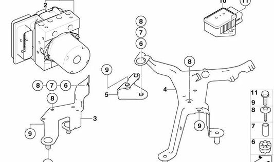 Kit de reparación unidad de control DXC OEM 34526777881 para BMW E60 y E61. Compatible con sistema DSC. Pieza original BMW.