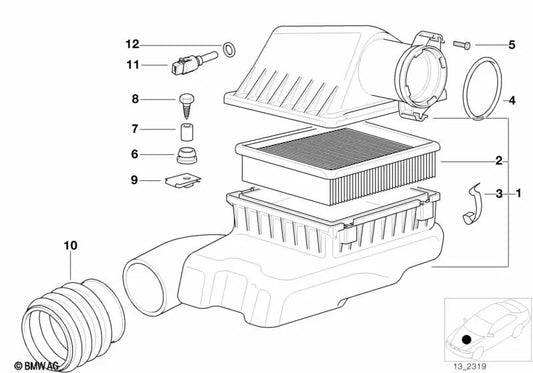 Parafuso de chapa metálica para BMW Série 8 E31 (OEM 17111709444). BMW original
