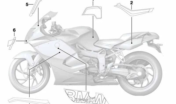 Decoración derecha OEM 51148551890 para BMW Motorrad K1300S (KK40). Pieza original BMW Motorrad.