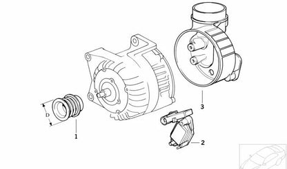 Regulador de alternador OEM 12321739435 para BMW E30, E31, E32, E34, E36, E38, E39, E46, E53, Z3, Z8. Compatible con múltiples modelos BMW. Original BMW.