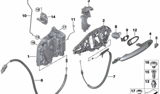 Soporte funcional OEM 51217316362 para MINI F56, F56 BEV, F56 LCI, F57, F57 LCI. Original MINI.