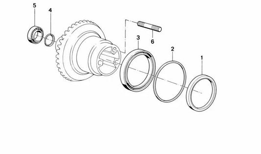 Rodamiento de rodillos cónicos para varios modelos de BMW (OEM 33121452216). Original BMW