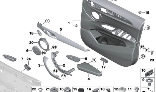 Center Console Trim (Gear Shift Area) OEM 51417467617 for BMW F39 (X2). Original BMW.