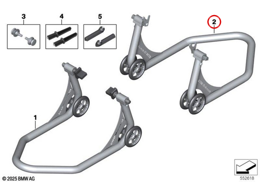 Hintere Sporthalterung OEM 77028551854 für BMW Motorräder K42 (HP4), K46 (S 1000 RR), K63 (S 1000 R), K49 (S 1000 XR), K66 (M 1000 RR)... und mehr. Original BMW Motorrad.