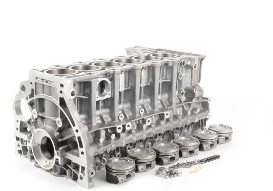 Bloque motor con pistones OEM 11112295991 para BMW E82, E88, F20 {135i, M135i} con motor N55. Compatible con cambio manual y automático. Original BMW.