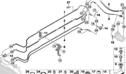 Válvula de expansión eléctrica OEM 64119292568 para BMW i3 (I01, I01N). Componente del circuito de climatización. Original BMW.