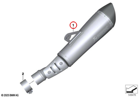 OEM Sportschalldämpfer 77115A76274 für BMW R nineT, R nineT A2, R 12 G/S, R 12 Motorräder. Original BMW Motorrad.