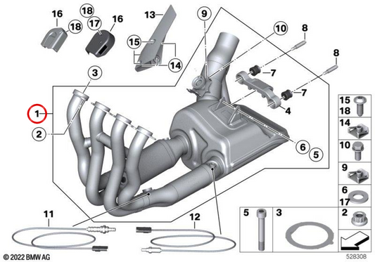 Système d'échappement M en titane OEM 77118560131 pour motos BMW M 1000 R (K83, K84), M 1000 RR (K66), S 1000 RR (K67)... et plus encore. BMW Motorrad d'origine.