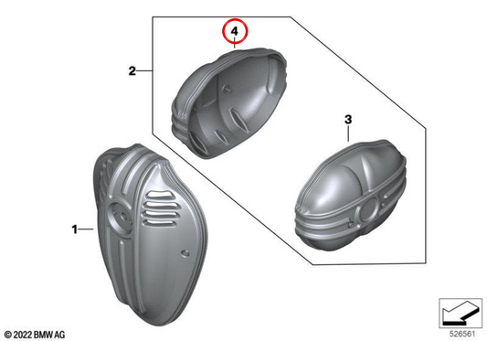 Tappo testata destro nero OEM 77122463941 per moto BMW R 18, R 18 Classic, R 18 Roctane, R 18 B, R 18 Transcontinental... e altro. Originale BMW Motorrad