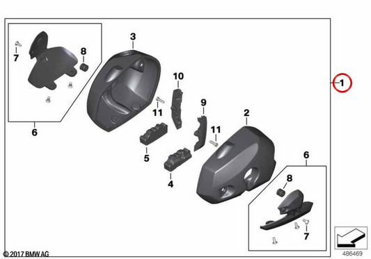 Jeu de caches de culasse carbone HP OEM 77128394184 pour motos BMW R nineT, R nineT Pure, R nineT Scrambler, R nineT Racer, R nineT Urban G/S. Original BMW Motorrad.