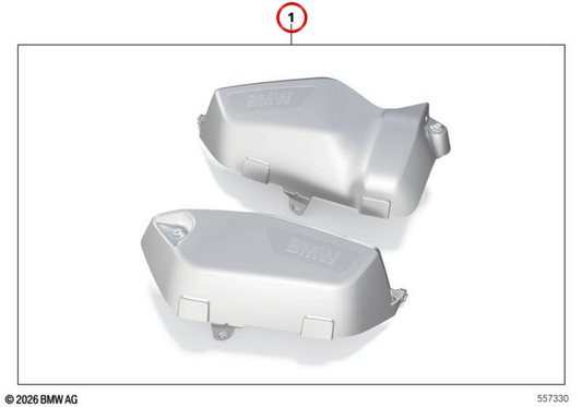 Protetor da tampa do cabeçote OEM 77147109278 para motocicletas BMW R1300GS, R1300RT. Originais BMW Motorrad.