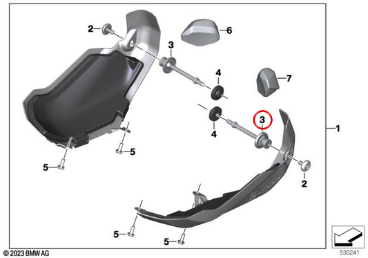 OEM Special Cap Screw 77148396723 for BMW Motorrad R1250GS, R1250RT, R1250R, R1250RS... and more. Original BMW Motorrad.